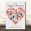 Photo Collage Sapphire 45th Wedding Anniversary Gift 16-Photo Red Print Canvas