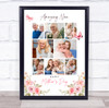 Photo Collage Gift For Nan Mother's Day 8-Photo Pink Butterflies Print Canvas