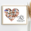 Photo Collage Memorial Gift For Anyone 14-Photo Heart Dove Heart Print Or Canvas