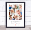 Photo Collage Gift For Nanny Mother's Day 8-Photo Red Best Nanna Print Or Canvas