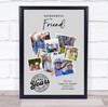 Photo Collage 100th Birthday Custom Gift For Friend 7-Photo Grey Print Or Canvas