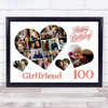 Photo Collage 100th Birthday Gift For Girlfriend 20-Photo Hearts Print Or Canvas