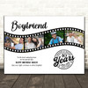 Photo Collage 40th Birthday Gift For Boyfriend 4-Photo Film Reel Print Or Canvas