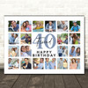 Photo Collage 40th Birthday Custom Gift For Friend 20-Photo Male Print Or Canvas