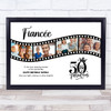 Photo Collage 50th Birthday Gift For Fiancée 4-Photo Camera Film Print Or Canvas