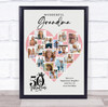 Photo Collage 50th Birthday Gift For Grandma 16-Photo Pink Heart Print Or Canvas Photo Collage 50th Birthday Gift For Grandma 16-Photo Pink Heart Print Or Canvas