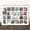 Photo Collage 50th Birthday Gift For Grandson 20-Photo Landscape Print Or Canvas
