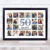 Photo Collage 50th Birthday Gift For Grandson 20-Photo Landscape Print Or Canvas