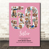 Photo Collage 50th Birthday Custom Gift For Her 17-Photo 50 Pink Print Or Canvas