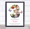 Photo Collage 5-Photo 3rd Birthday Gift For Kids Girls Butterfly Print Or Canvas