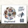 Photo Collage 60th Birthday Gift For Boyfriend 14-Photo Football Print Or Canvas