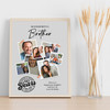 Photo Collage 60th Birthday Custom Gift For Brother 7-Photo Grey Print Or Canvas