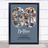 Photo Collage 60th Birthday Custom Gift For Him Blue 18-Photo 60 Print Or Canvas