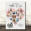 Photo Collage 60th Birthday Gift For Mother-In-Law 16-Photo Pink Print Or Canvas