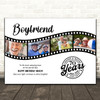 Photo Collage 70th Birthday Gift For Boyfriend 4-Photo Film Reel Print Or Canvas