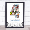 Photo Collage 7-Photo 4th Birthday Football Custom Gift For Boys Print Or Canvas