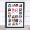 Photo Collage 80th Birthday Custom Gift For Friend 20-Photo Pink Print Or Canvas
