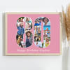 Photo Collage 80th Birthday Gift For Her 16-Photo Number 80 Pink Print Or Canvas