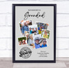 Photo Collage 90th Birthday Custom Gift For Grandad 7-Photo Grey Print Or Canvas