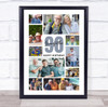 Photo Collage 90th Birthday Custom Gift For Grandfather 10-Photo Print Or Canvas