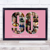 Photo Collage 90th Birthday Gift For Her 16-Photo Number 90 Pink Print Or Canvas