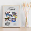 Photo Collage 90th Birthday Custom Gift For Husband 7-Photo Grey Print Or Canvas
