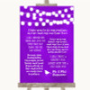 Purple Watercolour Lights Romantic Vows Personalised Wedding Sign
