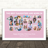 Photo Collage Pink Birthday Gift For Daughter 23-Photo Year 1955 Print Or Canvas Photo Collage Pink Birthday Gift For Daughter 23-Photo Year 1955 Print Or Canvas