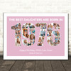 Photo Collage Pink Birthday Gift For Daughter 23-Photo Year 1976 Print Or Canvas Photo Collage Pink Birthday Gift For Daughter 23-Photo Year 1976 Print Or Canvas