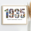 Photo Collage White Photo Birthday Custom Gift For Him Year 1935 Print Or Canvas