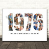 Photo Collage White Photo Birthday Custom Gift For Him Year 1976 Print Or Canvas