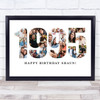 Photo Collage White Photo Birthday Custom Gift For Him Year 1995 Print Or Canvas