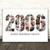 Photo Collage White Photo Birthday Custom Gift For Him Year 2006 Print Or Canvas