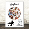 Photo Collage 21st Birthday Gift For Boyfriend 14-Photo Football Print Or Canvas