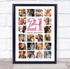 Photo Collage 21st Birthday Custom Gift For Friend 20-Photo Pink Print Or Canvas