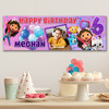 Personalised Party Banner For Kids Birthday Girls Gabby's Dollhouse With Photo Personalised Party Banner For Kids Birthday Girls Gabby's Dollhouse With Photo