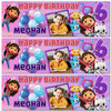 Personalised Party Banner For Kids Birthday Girls Gabby's Dollhouse With Photo Personalised Party Banner For Kids Birthday Girls Gabby's Dollhouse With Photo
