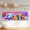 Personalised Party Banner For Kids Birthday Girls Gabby's Dollhouse With Photo Personalised Party Banner For Kids Birthday Girls Gabby's Dollhouse With Photo