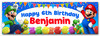 Personalised Party Banner For Kids Birthday Mario Bross Any Age Personalised Party Banner For Kids Birthday Mario Bross Any Age