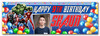 Personalised Party Banner For Kids Birthday Marvel Superhero's Photo Any Age