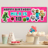 Personalised Party Banner For Kids Birthday Girls Minecraft Pink Any Age