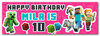 Personalised Party Banner For Kids Birthday Girls Minecraft Pink Any Age