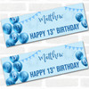 Personalised Party Banner For 13th Birthday Boys Blue Balloon Star Personalised Party Banner For 13th Birthday Boys Blue Balloon Star