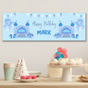 Personalised Party Banner For Birthday Boys Bouncy Castle Blue Kids