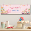 Personalised Party Banner For Birthday Female Afternoon Tea Party Pink Personalised Party Banner For Birthday Female Afternoon Tea Party Pink