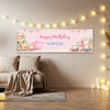 Personalised Party Banner For Birthday Female Afternoon Tea Party Pink Personalised Party Banner For Birthday Female Afternoon Tea Party Pink