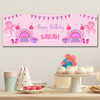 Personalised Party Banner For Birthday Girls Bouncy Castle Pink Kids