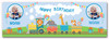 Personalised Party Banner For Birthday With Photo Boys Train Blue Kids