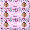 Personalised Party Banner For Birthday With Photo Beauty Lipstick Make Up Purple