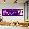 Personalised Party Banner For Birthday With Photo Girls Sleepover Purple Kids